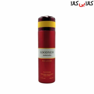 اسپری بدن دئودورانت جانوین گودنس ردولوت Johnwin Goodness Red Velvet زنانه حجم 200 میل