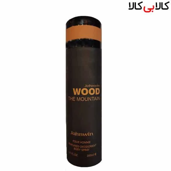 اسپری بدن دئودورانت جانوین وود د مونتین Johnwin Wood The Mountain مردانه حجم 200 میل