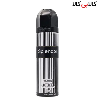 اسپری بدن دئودورانت سریس اسپلندور مشکی – بلک Seris Splendor Black مردانه حجم 200 میل