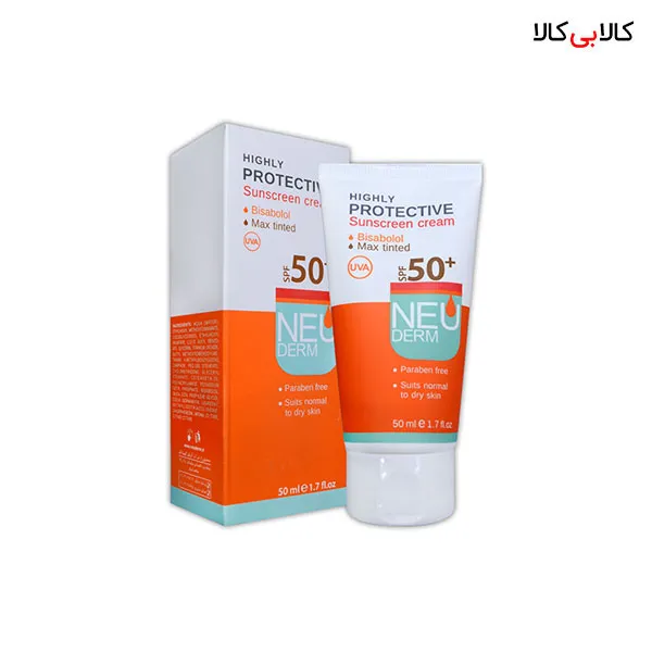 کرم ضد آفتاب SPF50 هایلی پروتکتیو رنگی نئودرم حجم 50 میلی لیتر