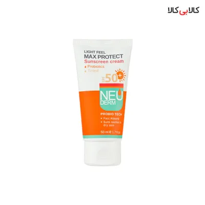 کرم ضد آفتاب SPF50 مکس پروتکت رنگی نئودرم حجم 50 میلی‌لیتر