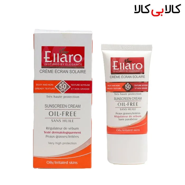 کرم ضد آفتاب بدون رنگ فاقد چربی الارو SPF50 حجم 50 میلی لیتر