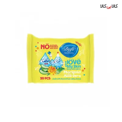 دستمال مرطوب پاک کننده و نرم کننده کودک دافی ۲۰ عددی