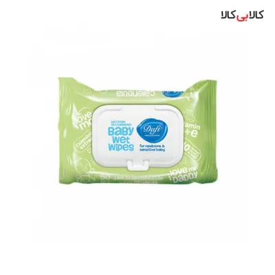 دستمال مرطوب کودک حاوی کالاندولای درب دار سبز دافی 50 عددی