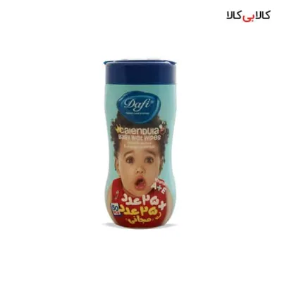 دستمال مرطوب کودک کالاندولا کمر باریک دافی 50 عددی