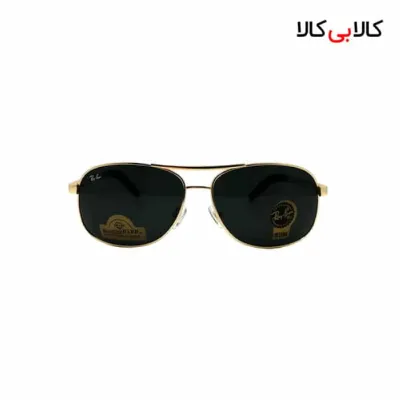 عینک آفتابی مردانه ری بن مدل RB3387 دودی با بدنه طلایی