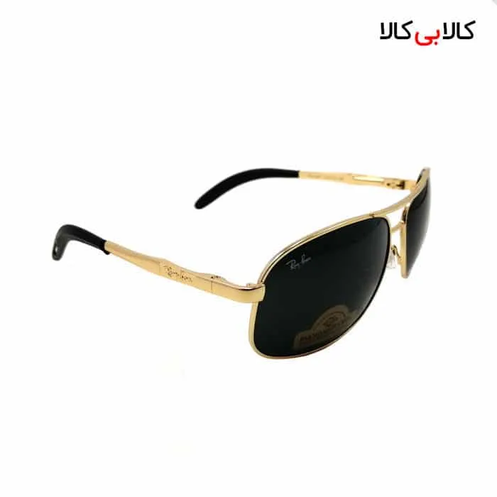 عینک آفتابی مردانه ری بن مدل RB3387 دودی با بدنه طلایی