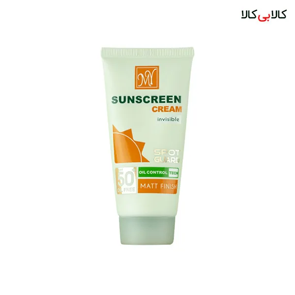 کرم ضد آفتاب SPF50 اسپات گارد مات 4 کاره پوست چرب بی رنگ مای حجم 50 میلی لیتر