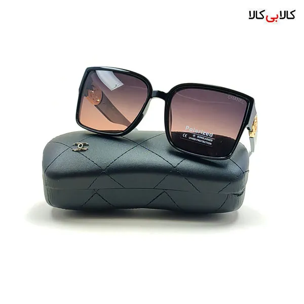 عینک آفتابی زنانه شنل مدل P2293 مشکی دسته طوسی