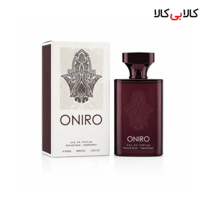 ادکلن اونیر مردانه ONIRO با شیشه زرشکی و جعبه سفید طراحی لوکس حجم 100 میلی لیتر