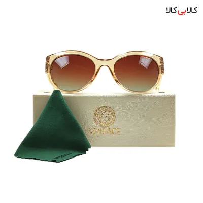 عینک آفتابی زنانه ورساچه مدل P4389 قهوه‌ای روشن