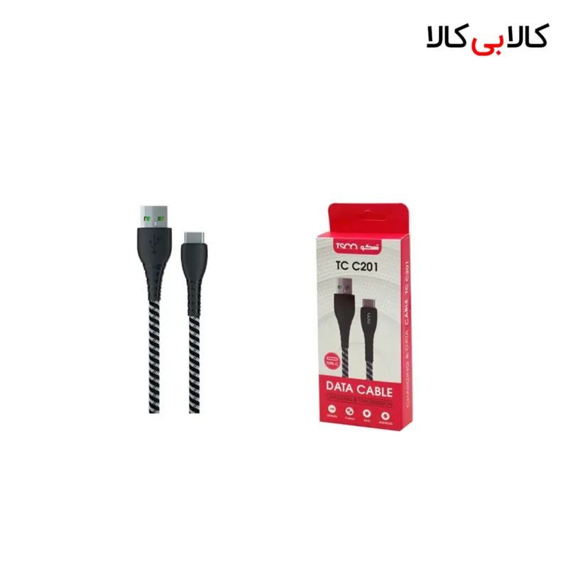 کابل تبدیل USB به USB-C تسکو مدل TCC201 طول 1 متر‎