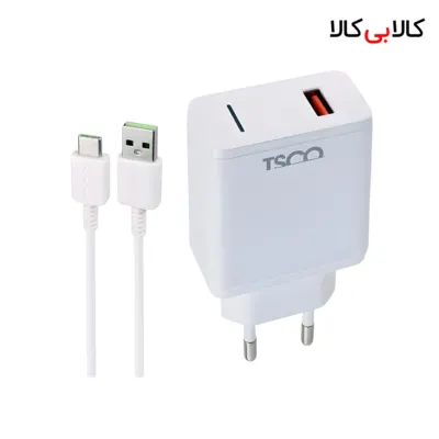 شارژر دیواری 18 وات تسکو مدل TTC 64 به همراه کابل USB-C