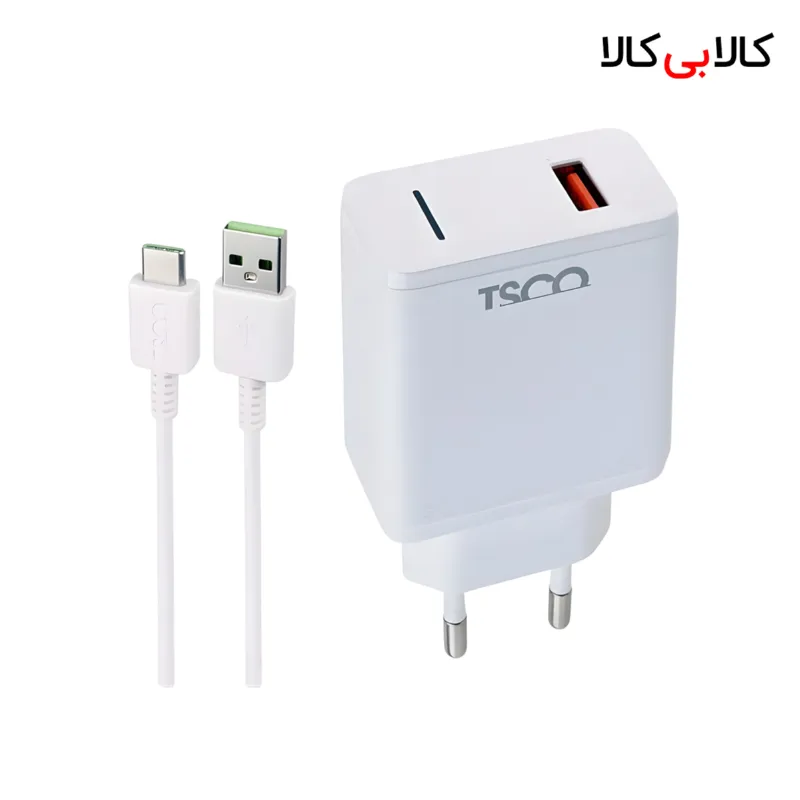 شارژر دیواری 18 وات تسکو مدل TTC 64 به همراه کابل USB-C