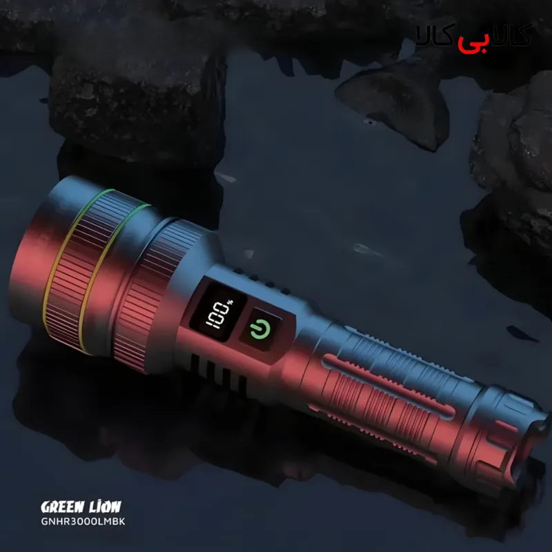 چراغ قوه دستی گرین لاین مدل GNHR3000LMBK با نور مهتابی