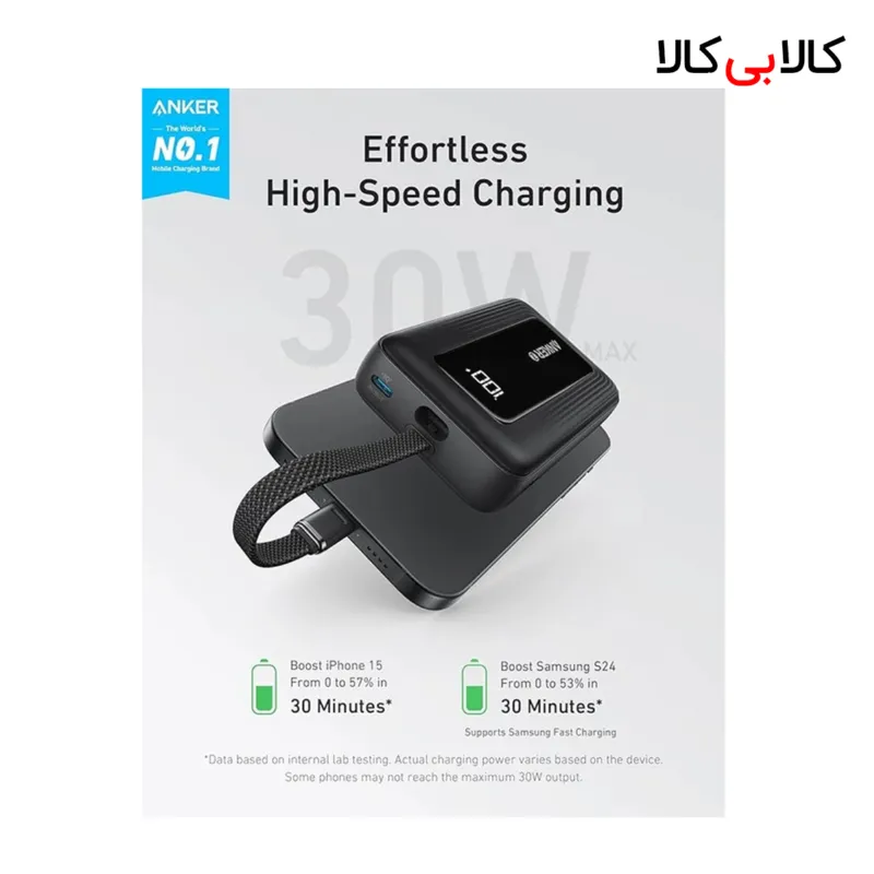 پاوربانک انکر مدل Zolo A1689 ظرفیت 20000 میلی آمپر ساعت، حداکثر توان 30 وات