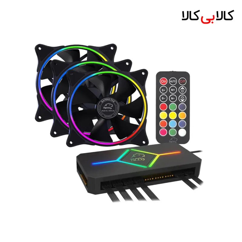 فن کیس تسکو 12*12 TSCO GFAN 330 ARGB بسته 3 عددی