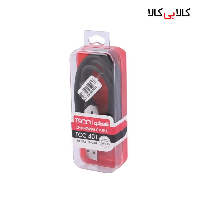 کابل تایپ سی فست شارژ 3 آمپر تسکو TCC 401 طول 1 متر