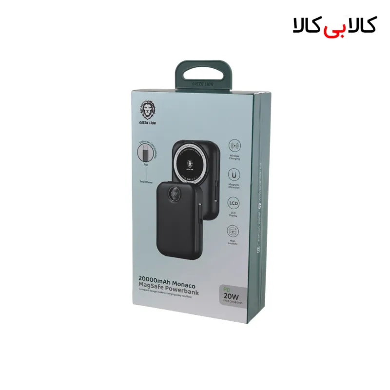 پاور بانک بی سیم فست شارژ 20000 گرین لاین Green Lion Monaco PD 20W