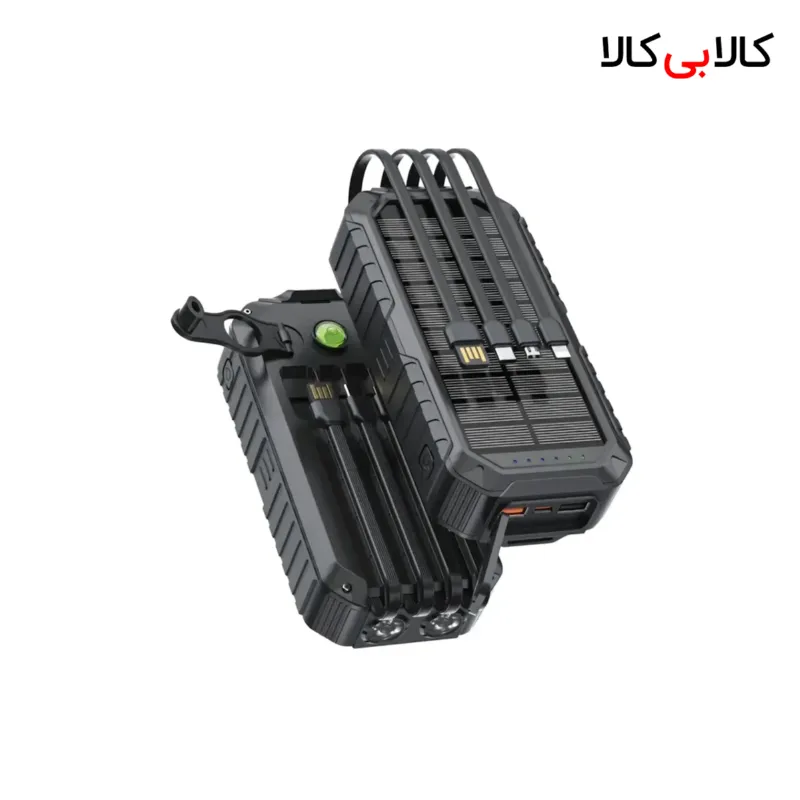 یکی از ویژگی‌های مهم این محصول، پنل‌های خورشیدی داخلی و میل‌لنگ دستی برای شارژ در شرایط خارج از شبکه برق است؛ قابلیتی که آن را به گزینه‌ای عالی برای طبیعت‌گردی و استفاده در شرایط اضطراری تبدیل می‌کند. بدنه مقاوم ساخته‌شده از مواد ABS + PC نسوز با طرا