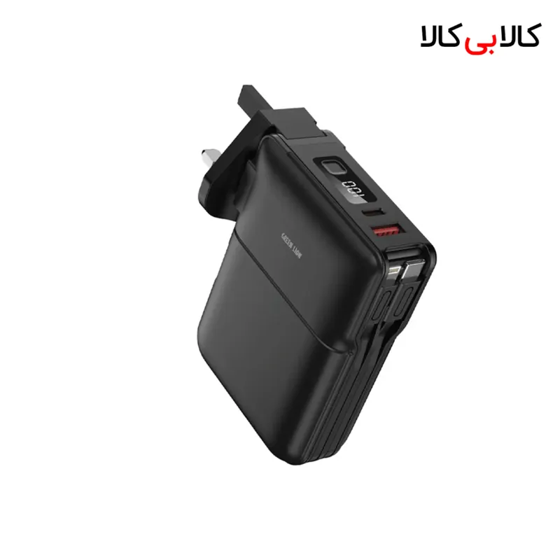 پاور بانک 10000 تایپسی، یواسبی و لایتنینگ 20 وات گرین لاین GNTRVB10KBK