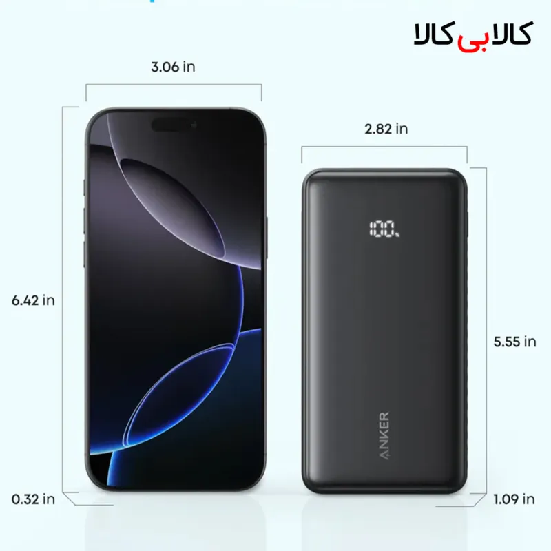 پاوربانک 22.5 وات انکر مدل A110E ظرفیت 20000 میلی آمپر ساعت