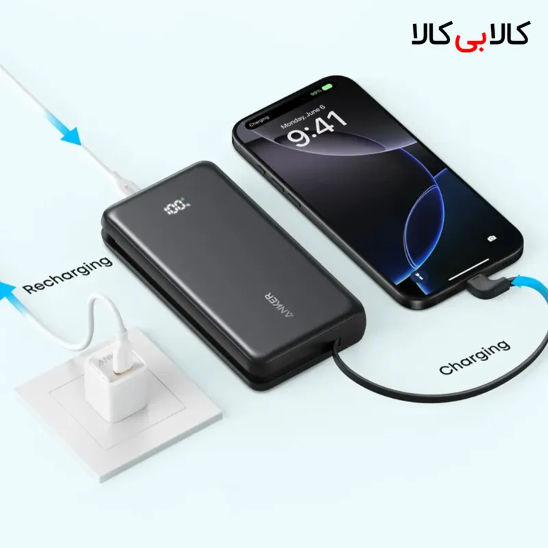 پاوربانک 22.5 وات انکر مدل A110E ظرفیت 20000 میلی آمپر ساعت