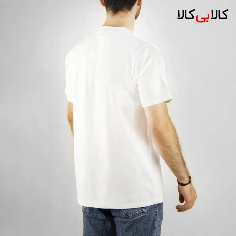 تیشرت سفید ساده آستین کوتاه مردانه بی نقش