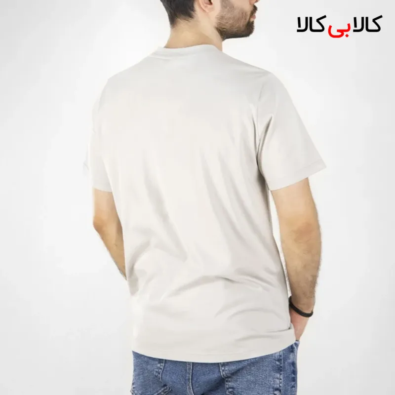 تیشرت کرم ساده آستین کوتاه مردانه