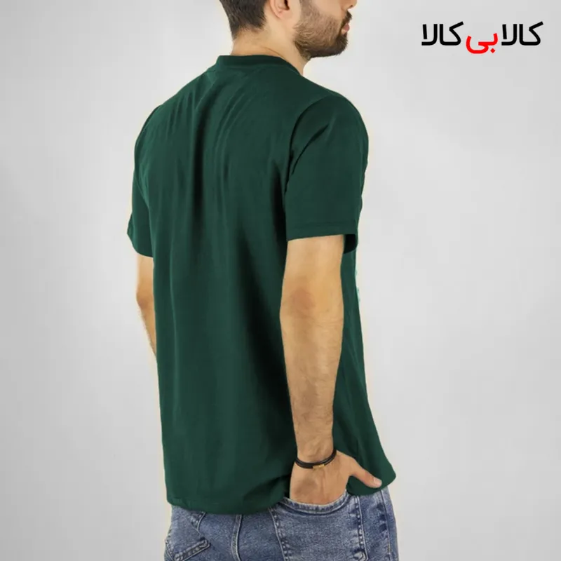 تیشرت سبز کله غازی ساده آستین کوتاه مردانه