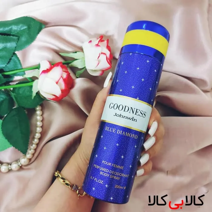 اسپری بدن دئودورانت جانوین مدل گودنس بلو GoodNess Blue زنانه حجم 200 میل