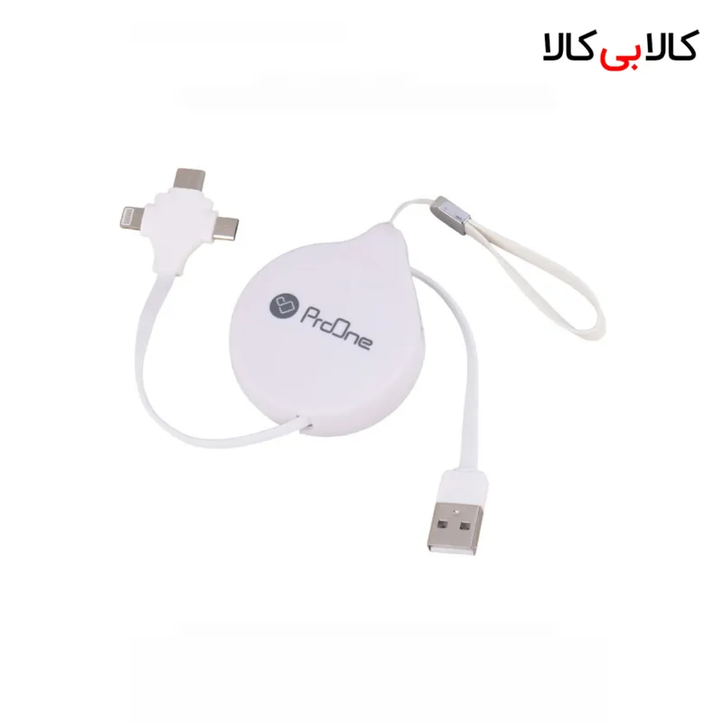 کابل تبدیل USB به USB-C / microUSB / لایتنینگ پرووان مدل PCC108R طول 1 متر
