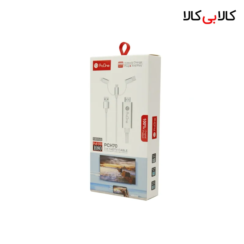 کابل تبدیل HDMI به USB-C / microUSB / Lightning پرووان مدل PCH70 طول 1.8متر