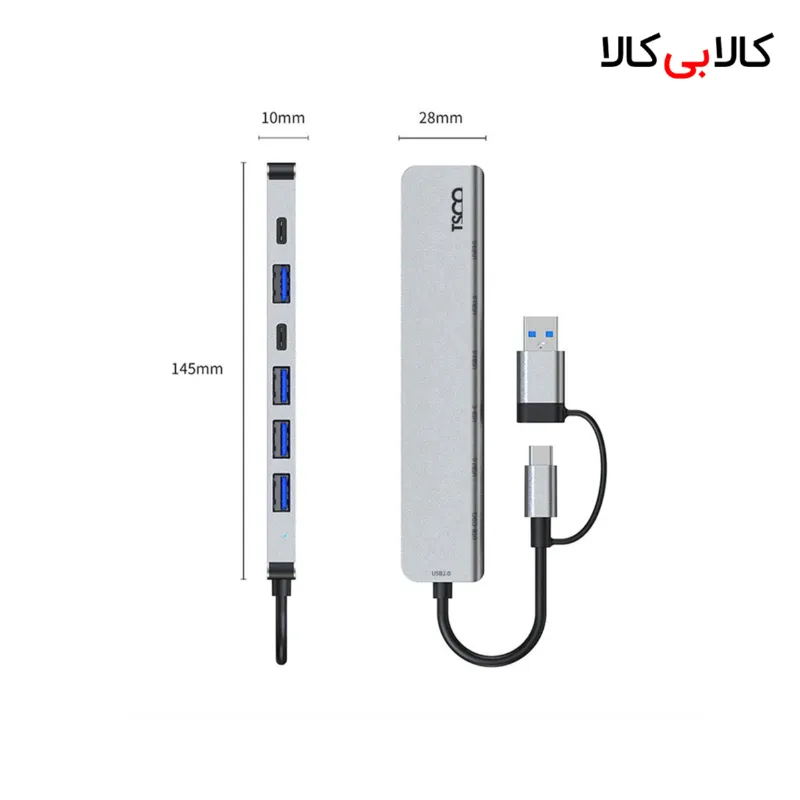 هاب USB هفت پورت تسکو تایپ سی مدل THU 1148