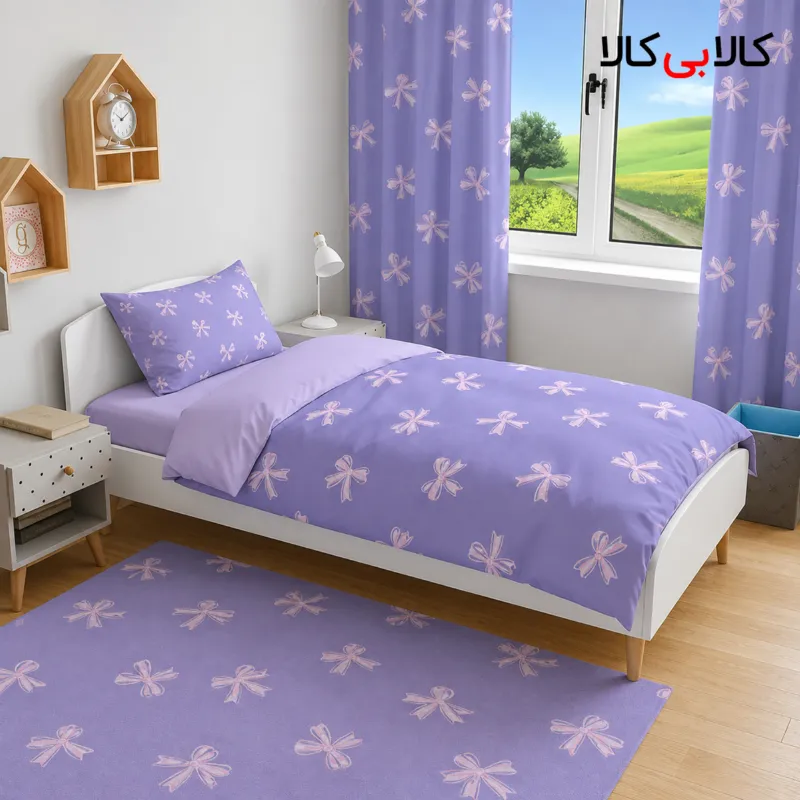 روتختی مینیمال طرح پاپیون بنفش دخترانه کد 15