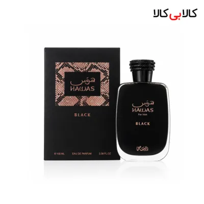 ادکلن رصاصی هوس بلک مردانه حجم 100 میلی لیتر