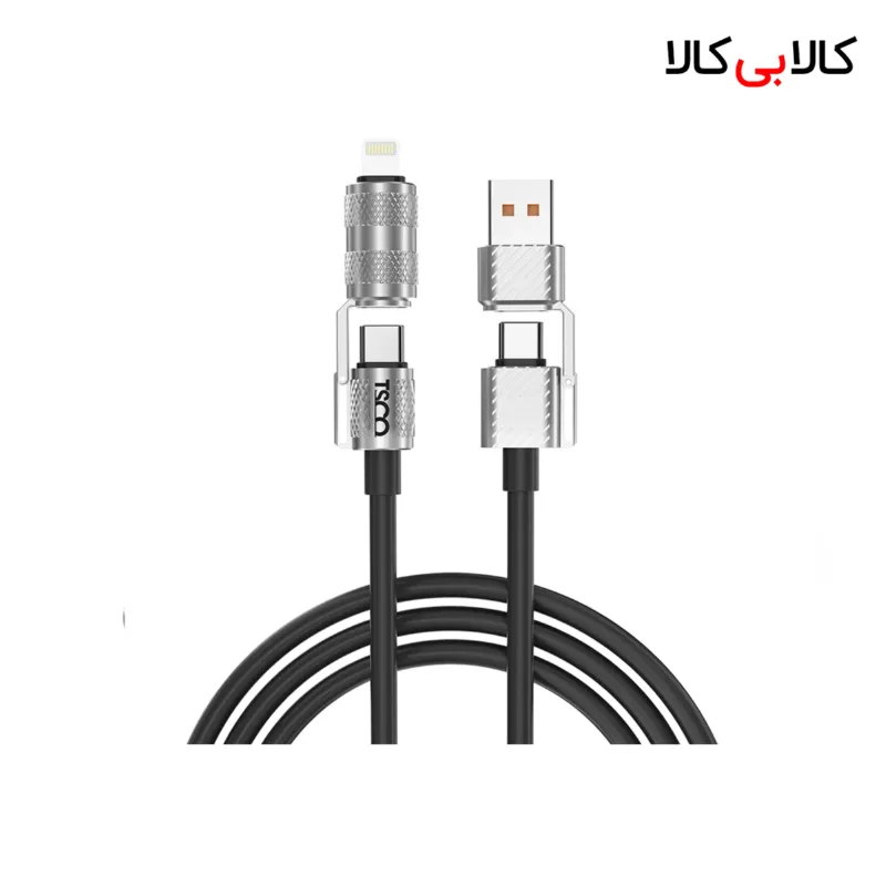 کابل تبدیل USB/USB-C به لایتنینگ/USB-C تسکو مدل GCA 240W طول 1.2 متر