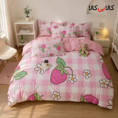 روتختی طرح توت فرنگی صورتی دخترانه کد 130