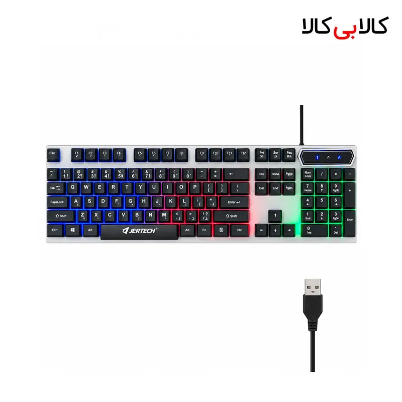 کیبورد گیمینگ جرتک مدل K358 با نورپردازی Rainbow