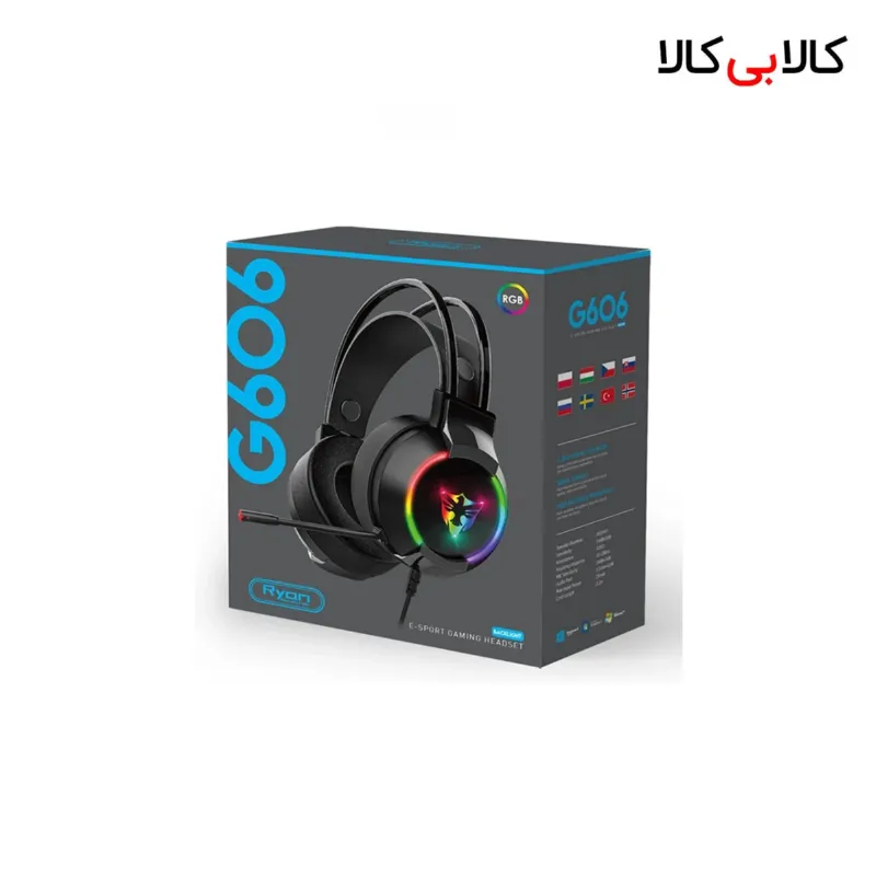هدست گیمینگ حرفهای G606 با صدای 7.1، درایور 50mm و RGB