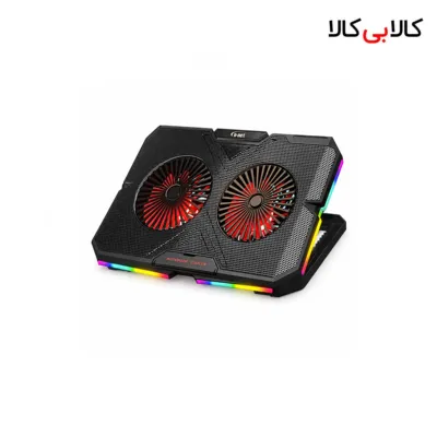 پایه خنک کننده لپ تاپ دی نت مدل DT-80 همراه با نورپردازی RGB و 2 فن