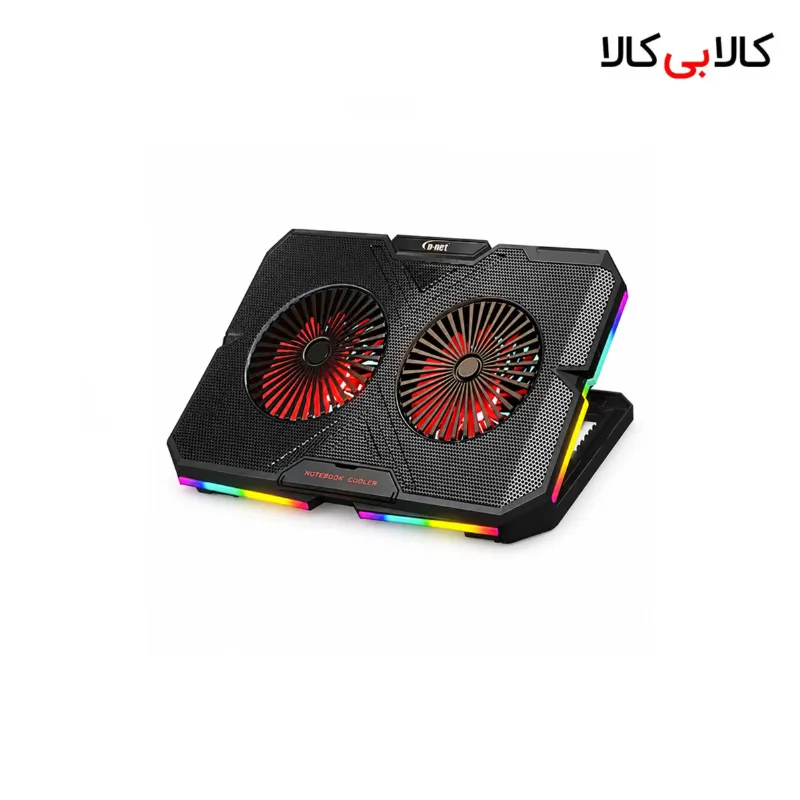 پایه خنک کننده لپ تاپ دی نت مدل DT-80 همراه با نورپردازی RGB و 2 فن