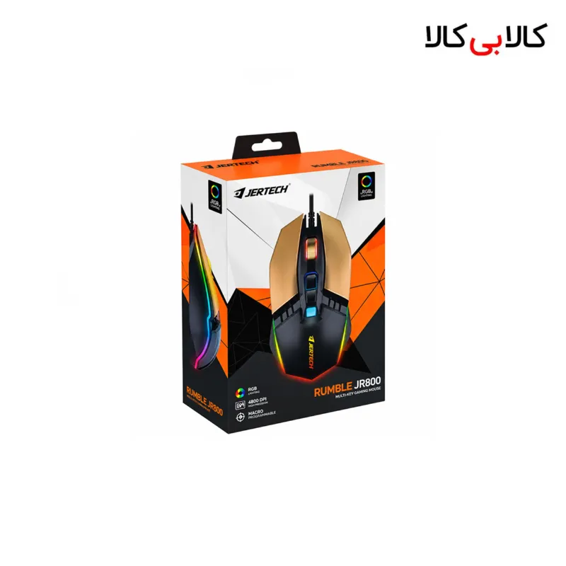 ماوس مخصوص بازی جرتک (Jertech) مدل RUMBLE JR800 رنگ طلایی