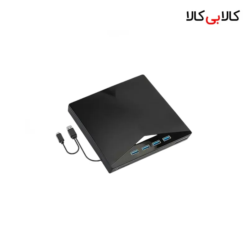 درایو نوری اکسترنال 7 کاره (DVD-RW، هاب USB و رم‌ ریدر) با کابل دوگانه