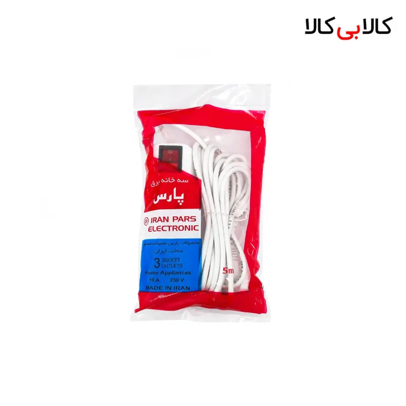 سه راهی برق کلید دار پارس (Iran Pars) با کابل 4.8 متری