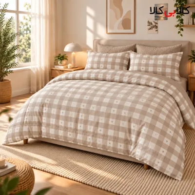 روتختی پینترستی طرح چهارخونه قلبی کرم بزرگسال کد 283
