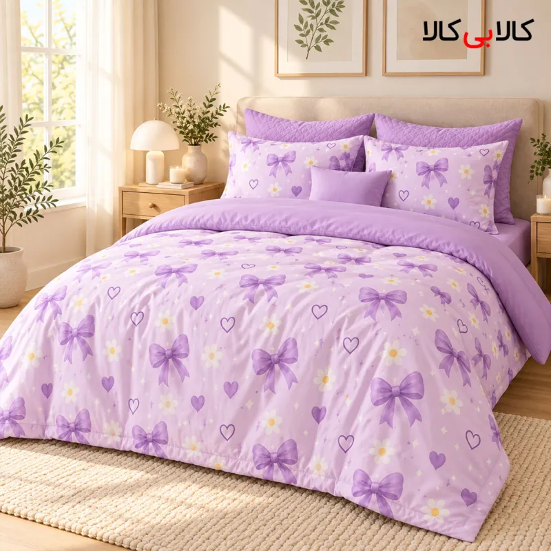روتختی طرح مینیمال پاپیون و گل بابونه یاسی بزرگسال 295
