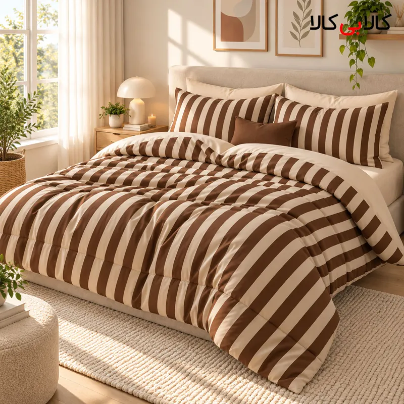 روتختی پینترستی طرح راه راه قهوه ایی بزرگسال کد 304