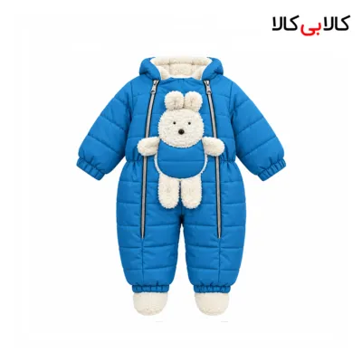 کاپشن سرهمی شمعی رنگ آبی