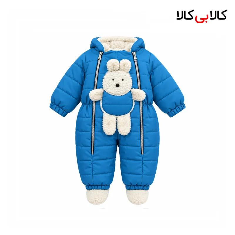 کاپشن سرهمی شمعی رنگ آبی